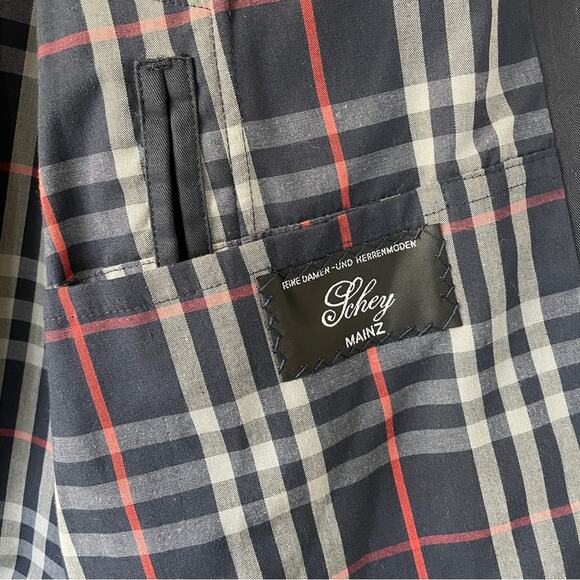 Vintage Burberry Navy Blue Belted Trench Coat Single Breasted 14L - Picture 9 of 16